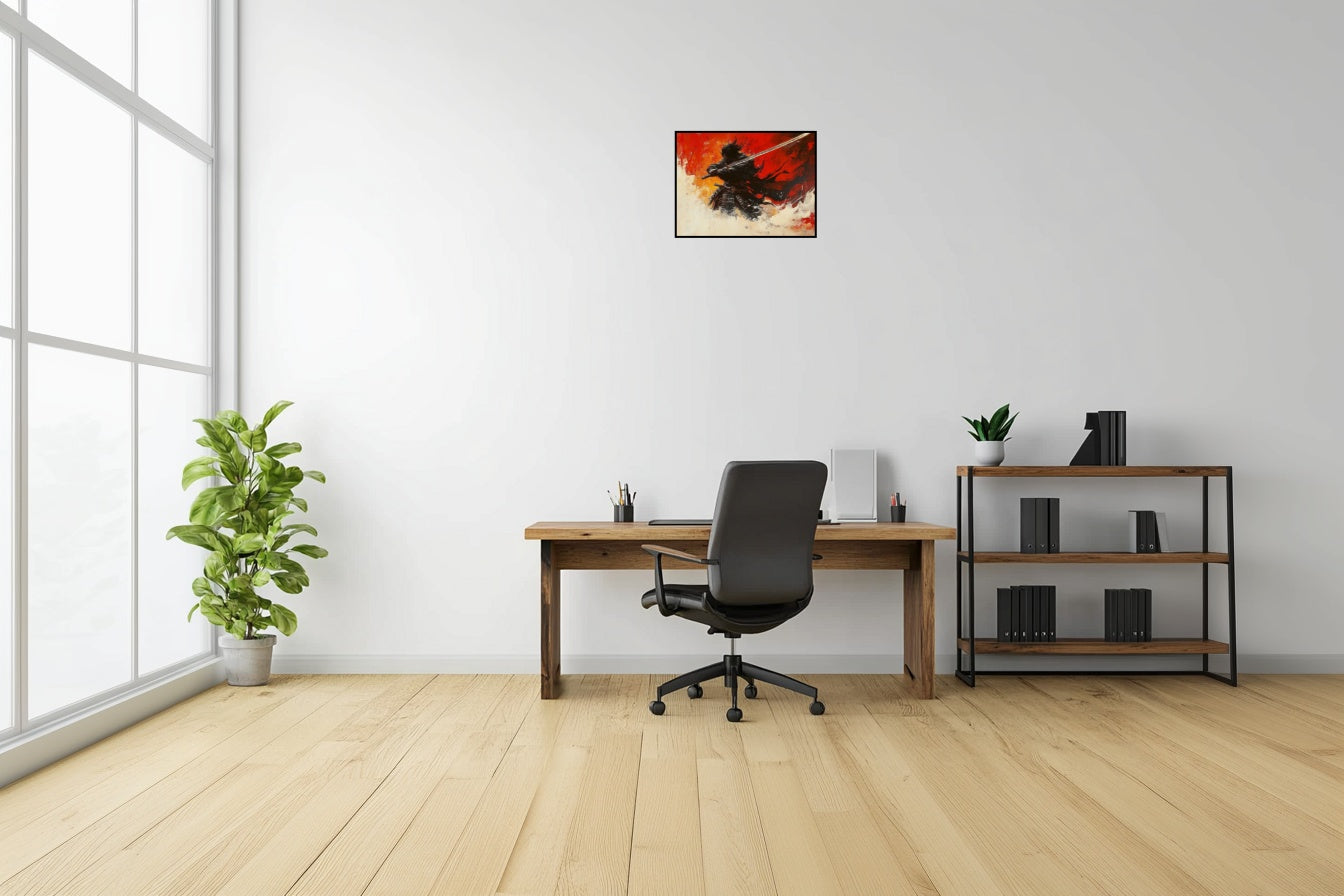 L'Ombre Écarlate - Vue bureau_1 en 40x30