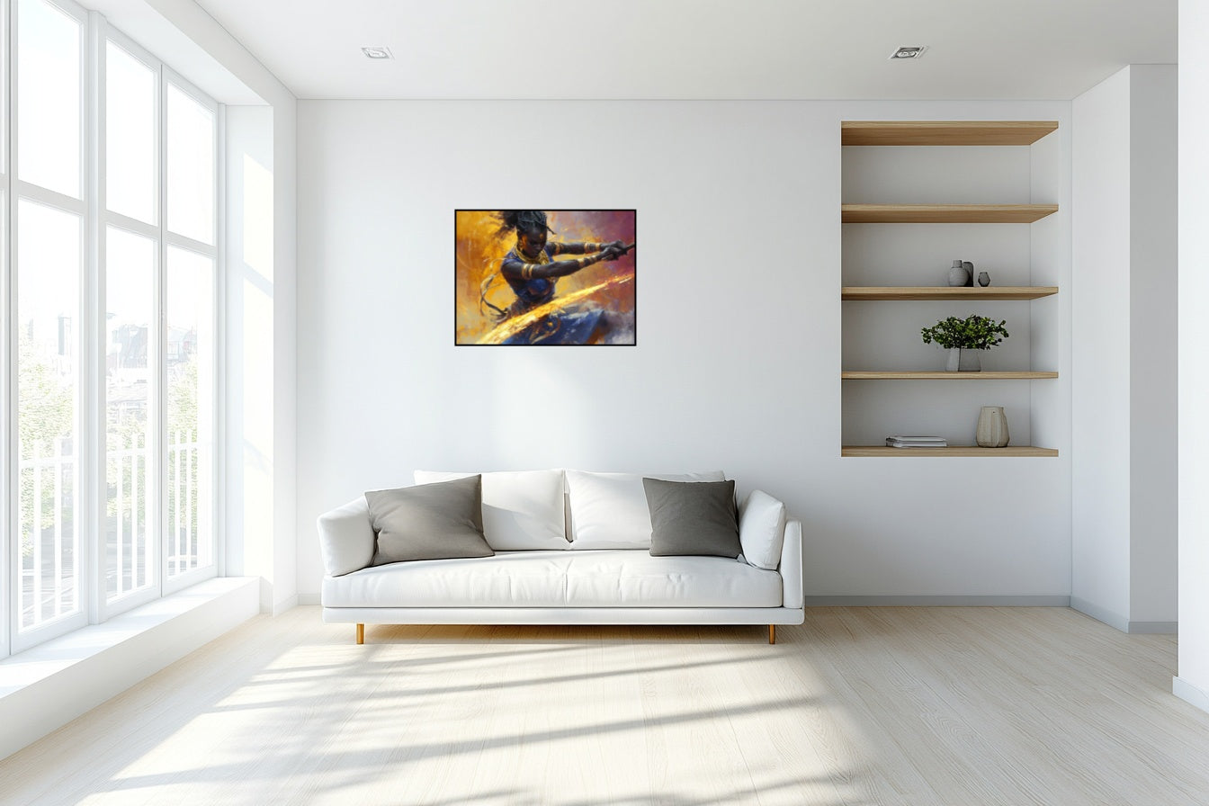Éclat d'Indigo - Vue salon_1 en 80x60