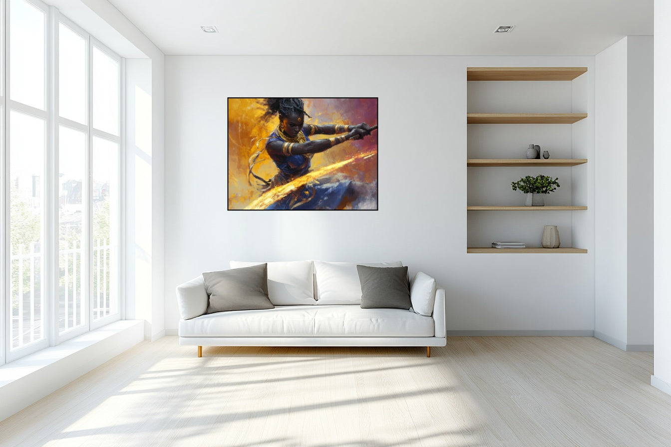 Éclat d'Indigo - Vue salon_1 en 120x90